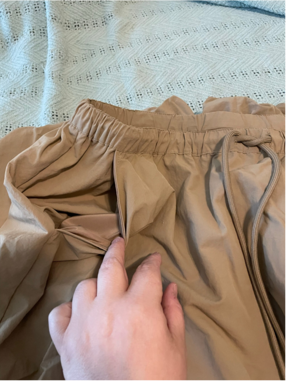 Women's Hunter Beige Bubble Skirt Size L minimalist streetwear - Picture 8 of 8
